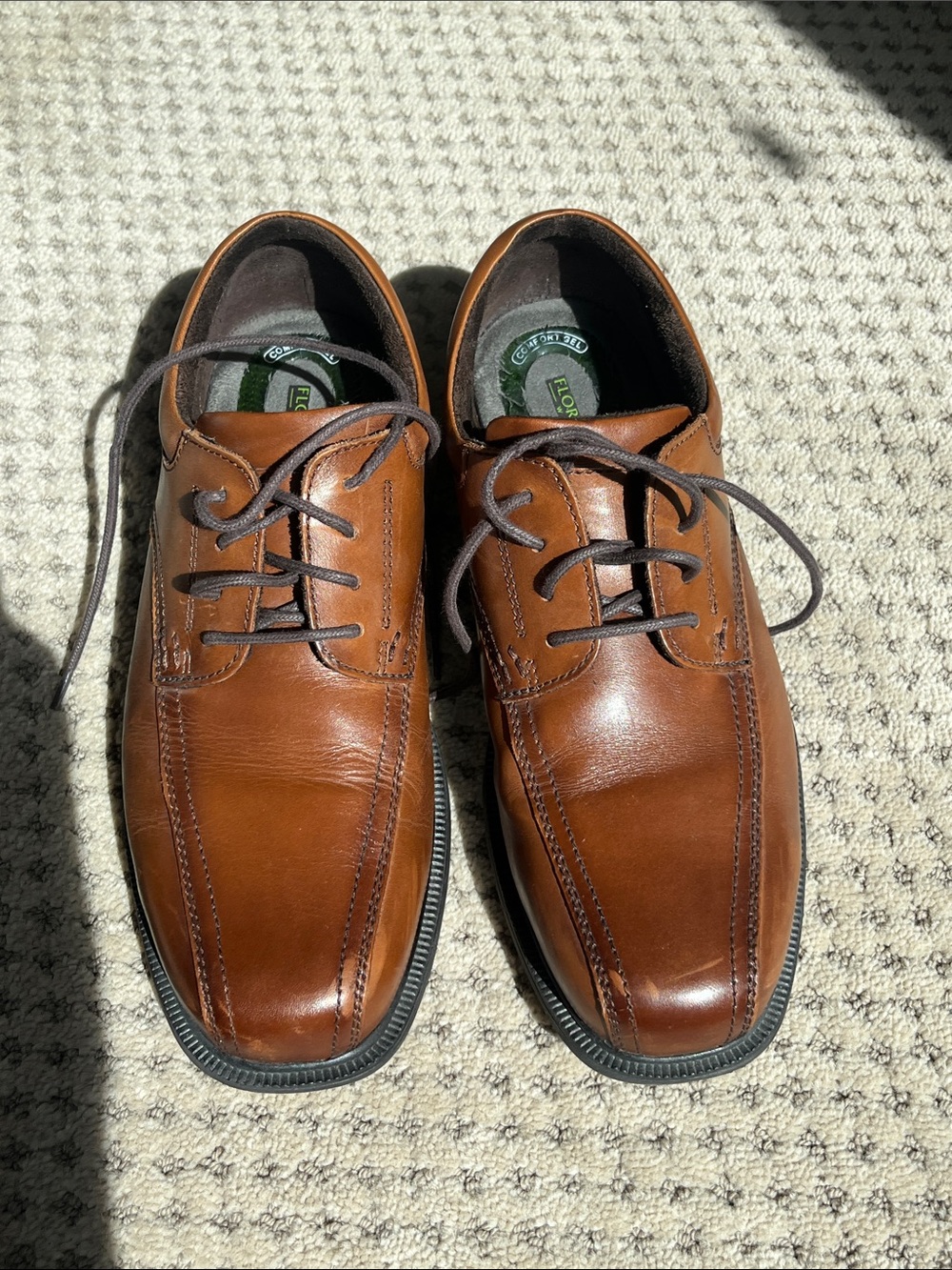 Florsheim Brown Leather Lace-Up Oxfords